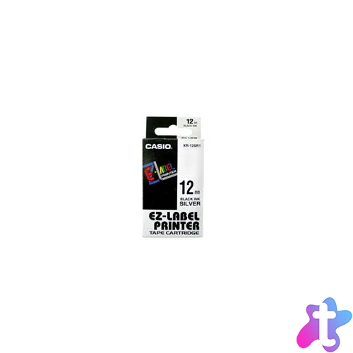 Feliratozógép szalag, 12 mm x 8 m, CASIO, fehér-fekete