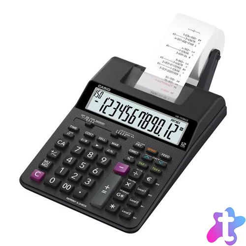 Számológép, szalagos, 12 számjegy, 2 színű nyomtató, CASIO "HR-150RCE"