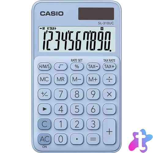 Zsebszámológép, 10 számjegy, CASIO "SL 310", világoskék