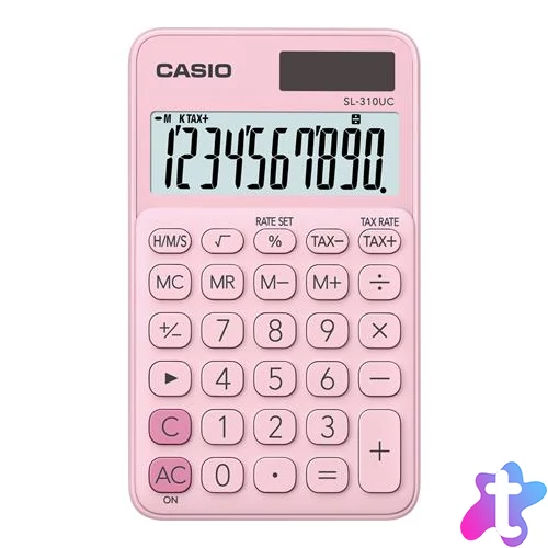 Zsebszámológép, 10 számjegy, CASIO "SL 310K", világos rózsaszín