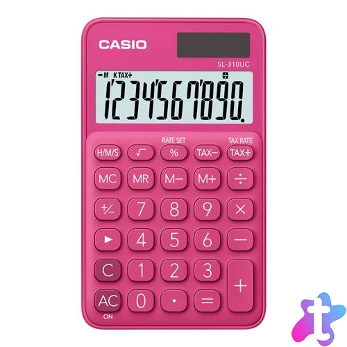 Zsebszámológép, 10 számjegy, CASIO "SL 310", rózsaszín