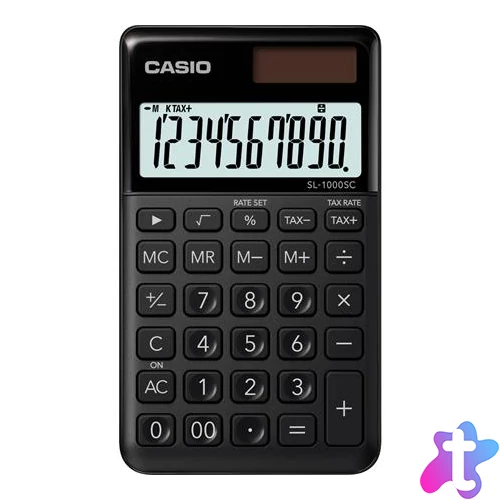 Zsebszámológép, 10 számjegy, CASIO "SL 1000", fekete