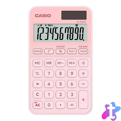 Zsebszámológép, 10 számjegy, CASIO "SL 310 YCK", rózsaszín