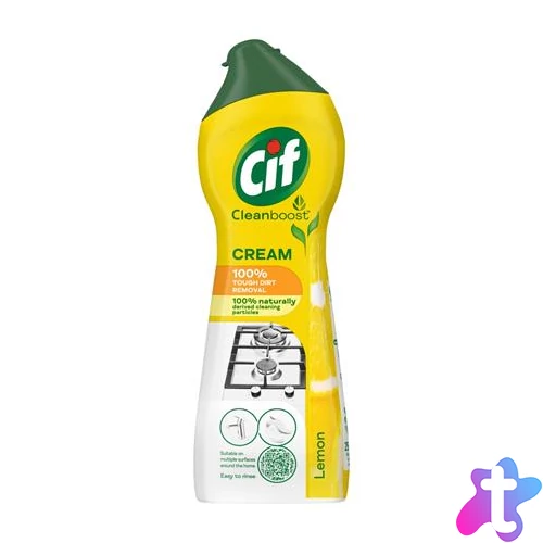 Súrolószer, 360 g/ 250 ml, CIF "Cream", citrom