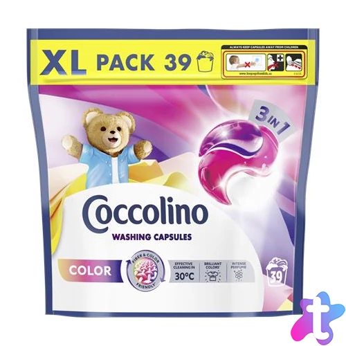 Mosókapszula, 39 db, COCCOLINO "3in1 Color"