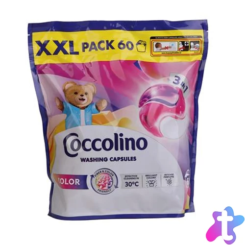 Mosókapszula, 60 db, COCCOLINO "3in1 Color"