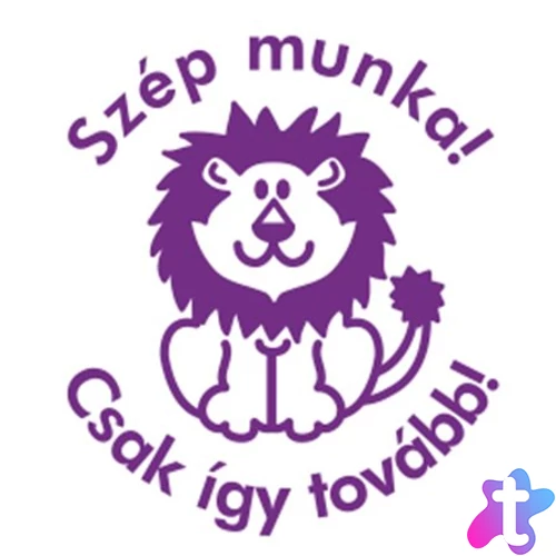 Bélyegző, motivációs, Szép munka! Csak így tovább!, COLOP "N43-kék", lila