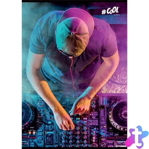 Füzet, tűzött, A5, kockás, 96 lap, COOL BY VICTORIA, "DJ"