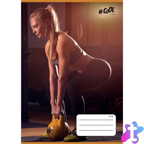 Füzet, tűzött, A5, vonalas, 32 lap, 4-8. osztály, COOL BY VICTORIA, "Fitness life", "21-32"