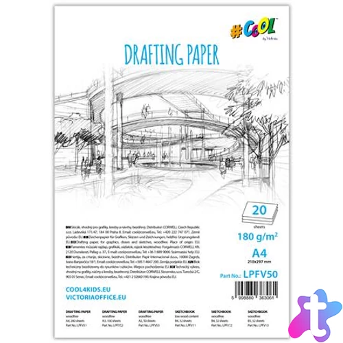 Műszaki rajzlap, A4, 20 ív, COOL BY VICTORIA