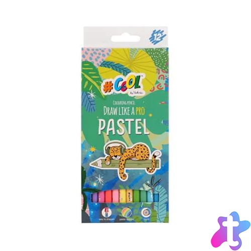 Színes ceruza készlet, kerek, COOL BY VICTORIA "Pastel", 12 pasztell szín