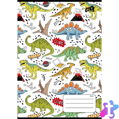 Füzet, tűzött, A5, vonalas, 32 lap, 1. osztály, COOL BY VICTORIA "Dinosaurus world", "14-32"