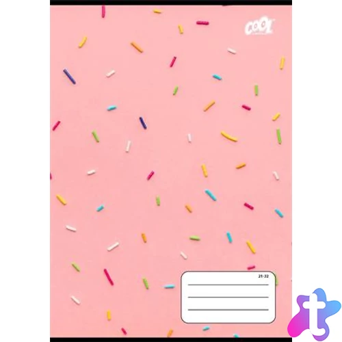Füzet, tűzött, A5, vonalas, 32 lap, 4-8. osztály, COOL BY VICTORIA "Sweet pink", "21-32"