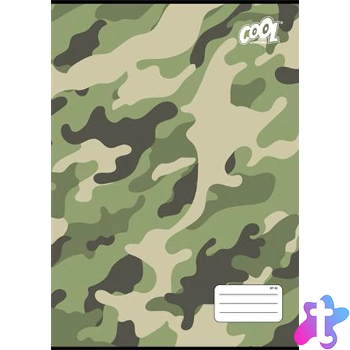 Füzet, tűzött, A4, kockás, 32 lap, COOL BY VICTORIA "Camouflage", "87-32"