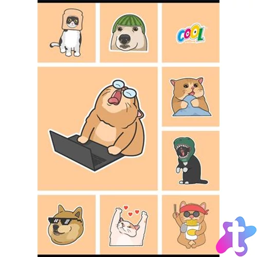 Füzet, tűzött, A4, kockás, 80 lap, COOL BY VICTORIA "Memes"