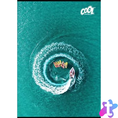 Füzet, tűzött, A4, sima, 80 lap, COOL BY VICTORIA "Boats"