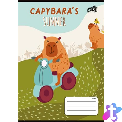 Füzet, tűzött, A5, vonalas, 32 lap, 1. osztály, COOL BY VICTORIA "Capibara", "14-32"