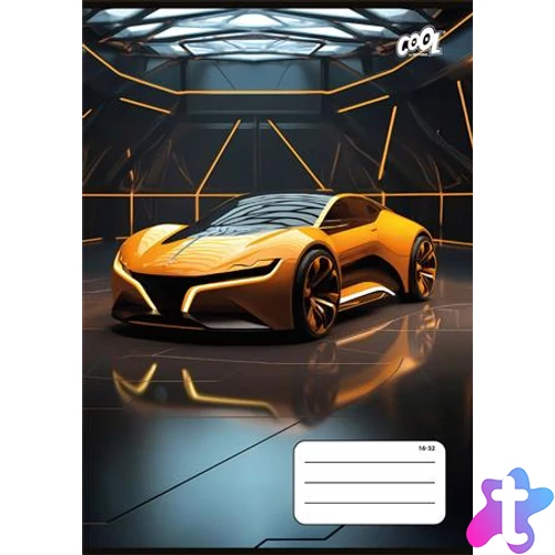 Füzet, tűzött, A5, vonalas, 32 lap, 2. osztály, COOL BY VICTORIA "Future Cars", "16-32"