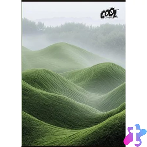 Füzet, tűzött, A4, sima, 80 lap, COOL BY VICTORIA "Green Calm"