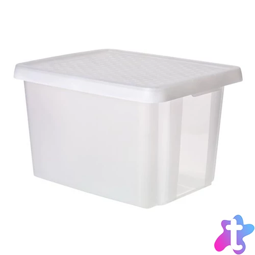 Tárolódoboz, tetővel, 45 l, áttetsző, CURVER "Essentials"