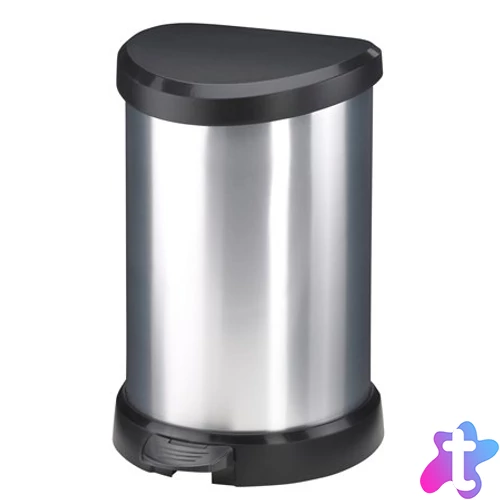 Pedálos szemetes, fémhatású, 15 l, CURVER