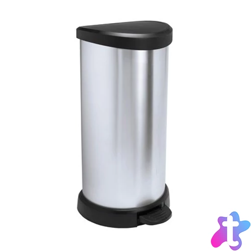 Pedálos szemetes, fémhatású, 40 l, CURVER