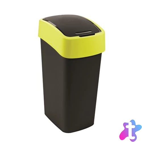 Billenős szemetes, 45 liter, CURVER "Pacific flip bin", fekete/sárga