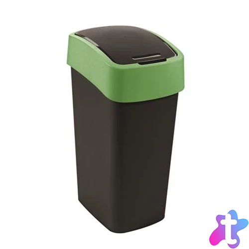 Billenős szemetes, 45 liter, CURVER "Pacific flip bin", fekete/zöld