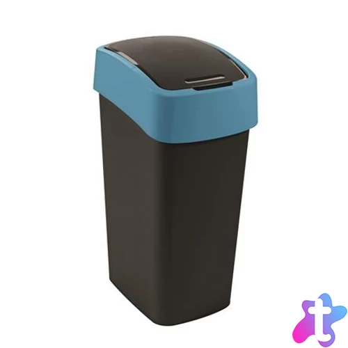 Billenős szemetes, 45 liter, CURVER "Pacific flip bin", fekete/kék