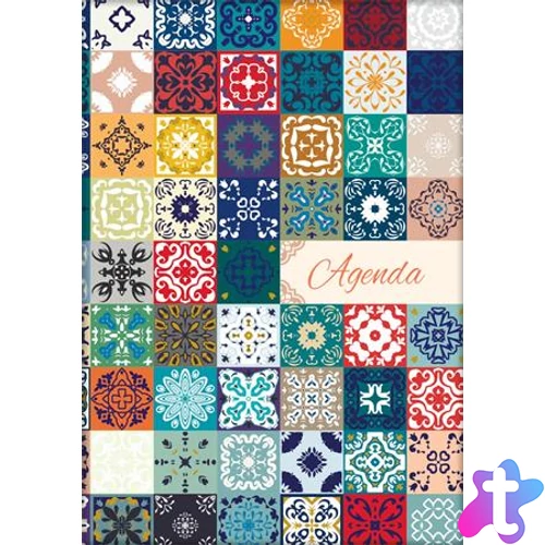Naptár, tervező, A5, heti, DAYLINER, "Colors", Mosaic