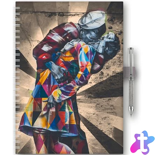 Naptár, tervező, A5, heti, DAYLINER, "InSpiral", graffiti