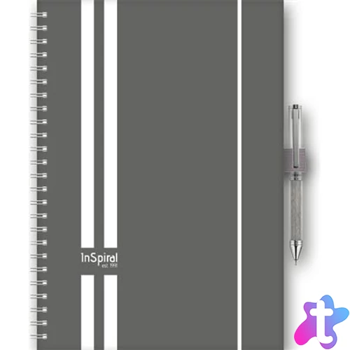 Naptár, tervező, A5, heti, DAYLINER, "InSpiral", szürke-fehér