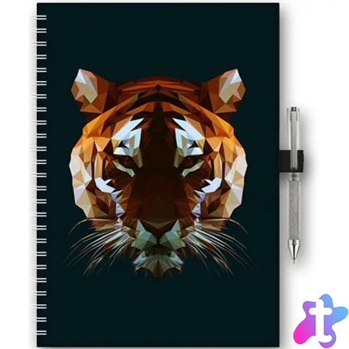 Naptár, tervező, A5, heti, DAYLINER, "InSpiral", tiger