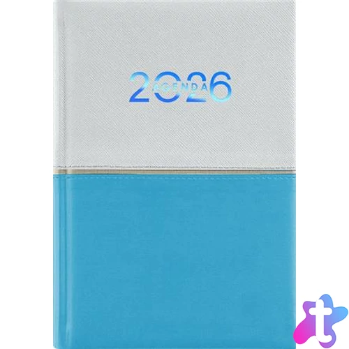 Naptár, tervező, B6, heti, DAYLINER "Contrast", fehér-világoskék