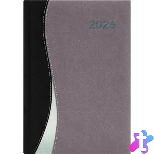 Naptár, tervező, A5, heti, DAYLINER, "Dubai", fekete-szürke