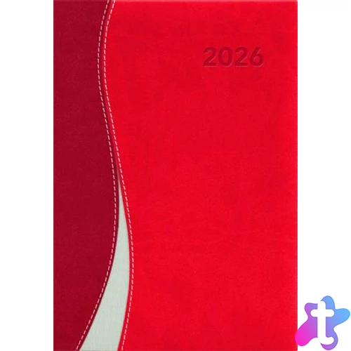 Naptár, tervező, A5, heti, DAYLINER "Dubai", piros-piros