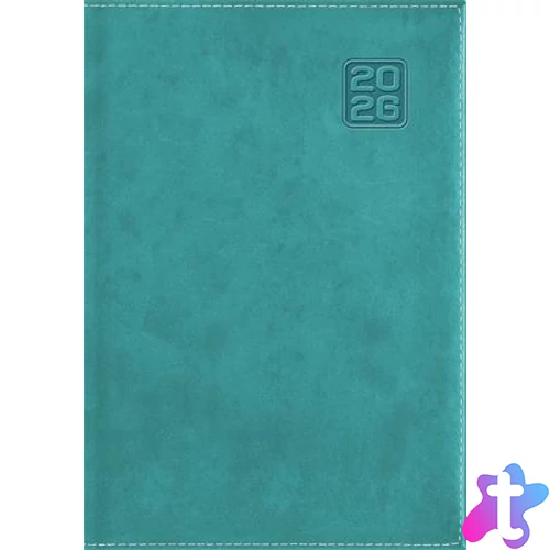Naptár, tervező, B5, heti, DAYLINER "Square", türkiz