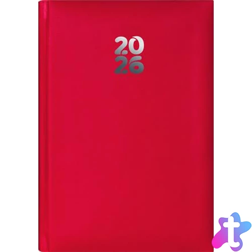 Naptár, tervező, A5, heti, DAYLINER, "Pannon", piros