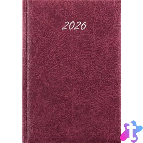 Naptár, tervező, B5, heti, DAYLINER, "Rebel", bordó