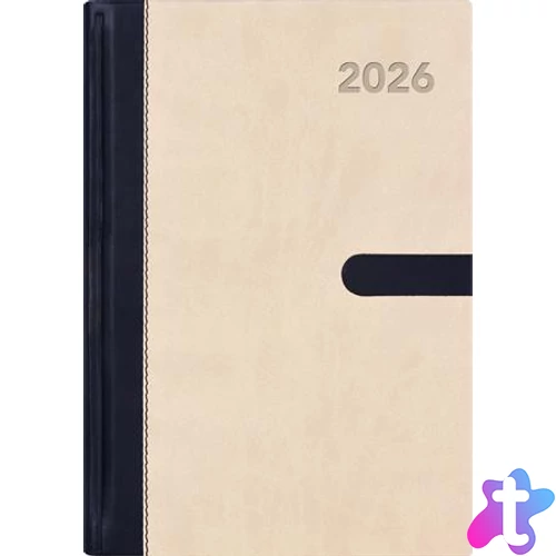 Naptár, tervező, A5, heti, DAYLINER "Winner", bézs