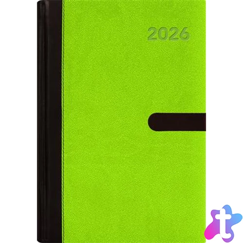 Naptár, tervező, A5, heti, DAYLINER, "Winner", zöld