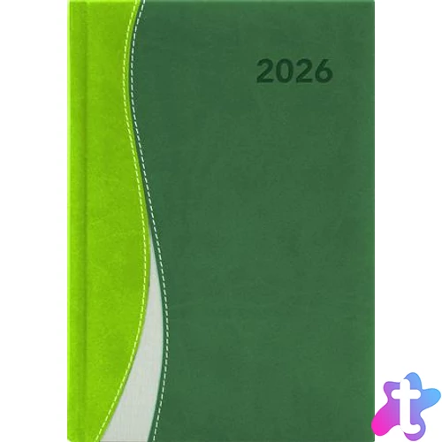 Naptár, tervező, A5, napi, DAYLINER, "Dubai", zöld-zöld