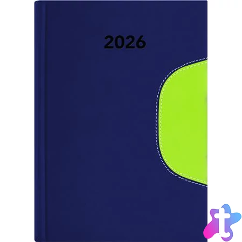 Naptár, tervező, A5, napi, DAYLINER "Memphis", kék-zöld