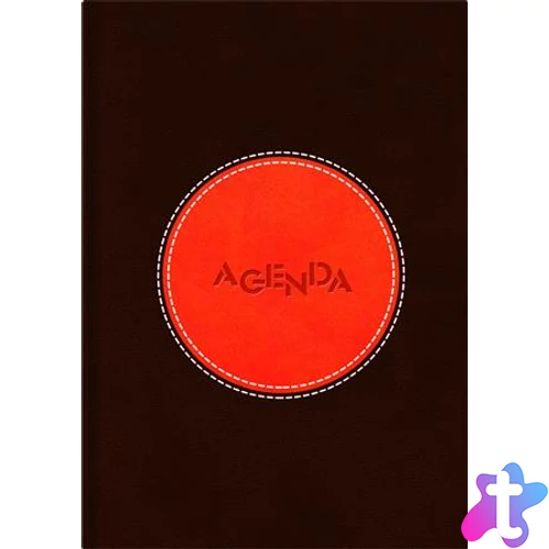 Naptár, tervező, A5, napi, DAYLINER "Central", barna-narancs