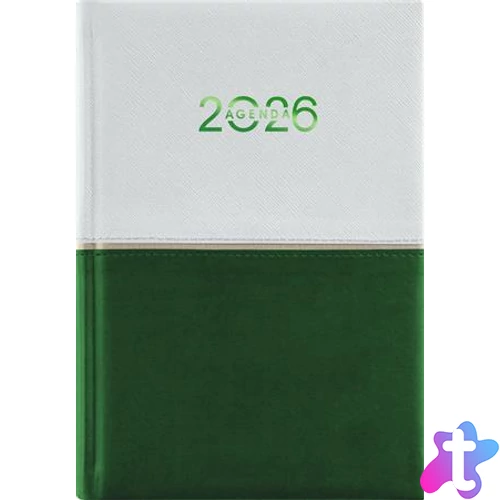 Naptár, tervező, A5, napi, DAYLINER "Contrast", fehér-zöld