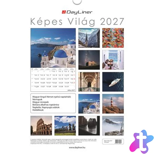 Naptár, fali, DAYLINER, "Képes Világ"
