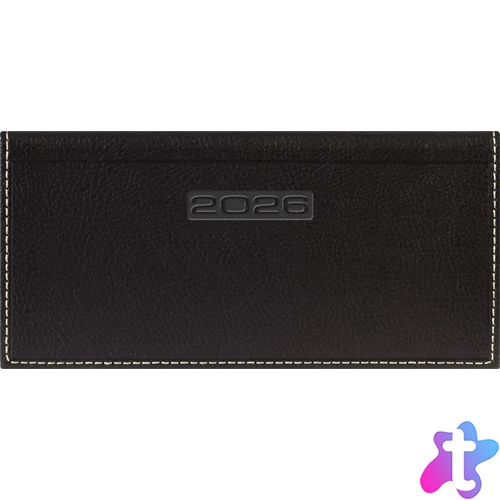 Zsebnaptár, fekvő elrendezésű, DAYLINER, "Sherwood", fekete