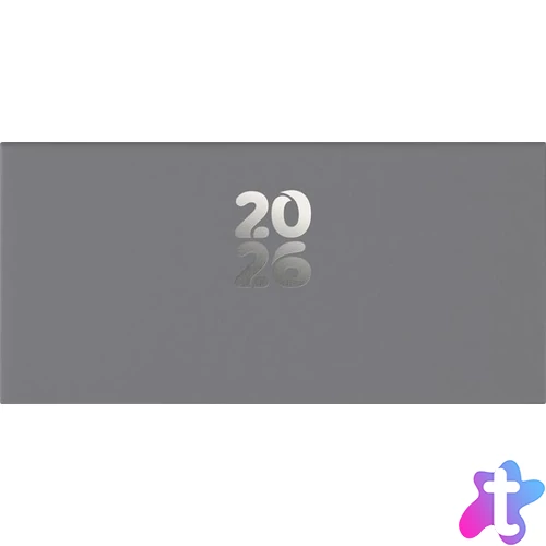 Zsebnaptár, fekvő elrendezésű, DAYLINER, "Pannon", szürke