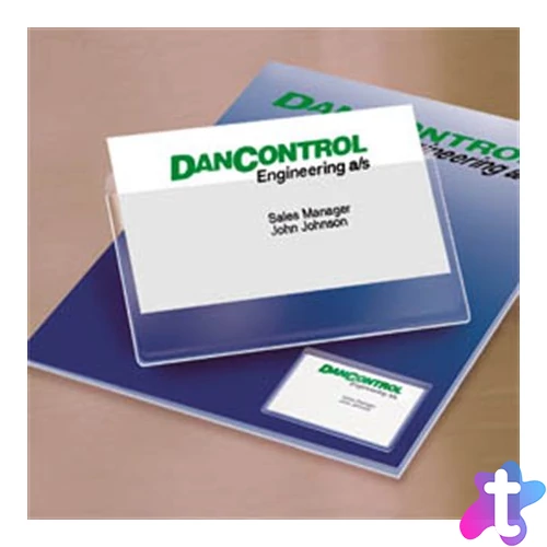 Névjegytartó zseb, öntapadó, felül nyitott, 95x60 mm, DJOIS