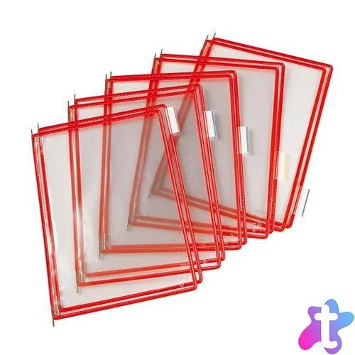 Bemutatótábla, A4, acélkeretes, DJOIS, piros